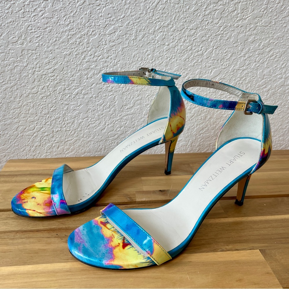Stuart Weitzman, Blue Muli Color, Nudist Heel, Size 8.5 - Picture 2 of 12